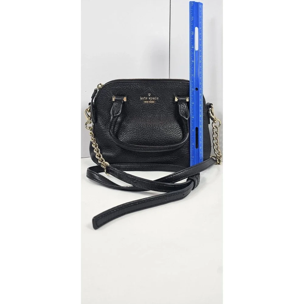 Kate Spade‎ New York Black Pebbled Leather Crossbody Satchel Gold Hardware